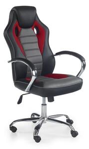 Halmar Herná stolička SCROLL, čierna/červená/sivá