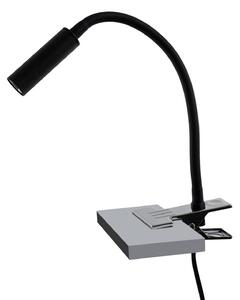 Svietidlo s klipom Lagos, čierne, kovové, 30 cm, lampa na čítanie, G9