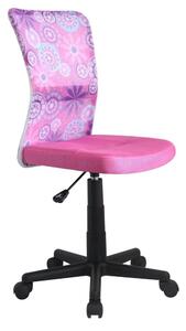 Halmar Detská sieťovaná stolička Dingo, ružová/kvietkovaná