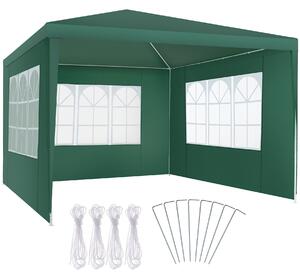 Pavilón Barinas s 3 bočnými časťami, vodotesný, 3x3m - zelená