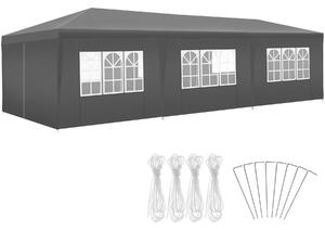 Pavilón Miramas s 8 bočnými časťami, vodotesný, 9x3m - šedá