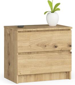 Ak furniture Komoda Kuba 60 cm - 2 zásuvky dub artisan