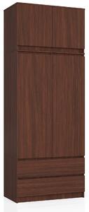 Ak furniture Šatníková skriňa s nadstavcom Star 90 cm wenge