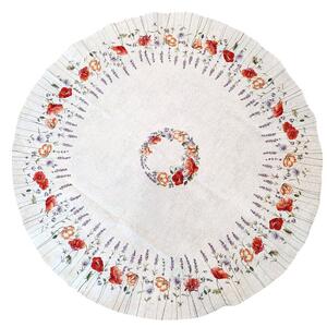 TEXICOP Gobelínový obrus 140cm kruh - CHENILLE 1298 vlčie maky Bavlna/Acryl/Pes 140 cm kruh