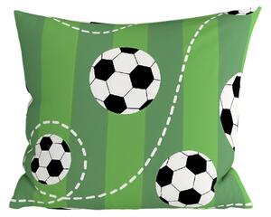 Polybavlnená obliečka na vankúš FOOTBALL TIME POLY 45x45 cm, zelená