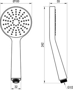 Ravak - Ručná sprcha Flat S, 1 funkcia - chróm