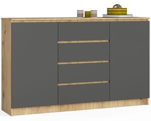 Ak furniture Komoda Tove K 160,4 cm dub artisan/sivý grafit