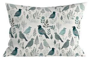Polybavlnená obliečka na vankúš LEAFBIRD POLY 50x70 cm, bielo-zelený
