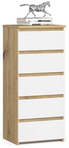 Ak furniture Komoda CL5 40 cm dub artisan/bílá