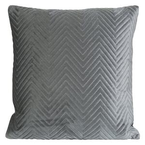 Eurofirany Dekoračná obliečka SOFIA sivý z mäkkého zamatu sivá Polyester 45x45 cm