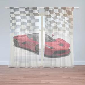 Sablio Záclony Ferrari Závodná vlajka: 2ks 150x250cm