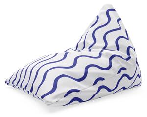Sablio Sedací vak Modré vlnky: 150x80 cm