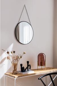 Čierne nástenné zrkadlo Essentials Moira, ø 40 cm