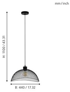 Eglo 43304 - Luster na lanku POMPEYA 1xE27/60W/230V