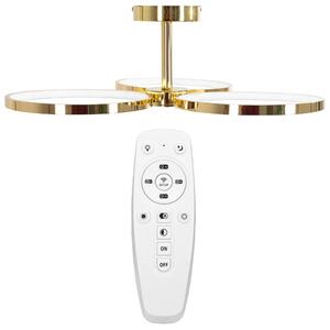 Toolight - Závesná stropná lampa Ring LED s diaľkovým ovládaním - zlatá - APP993-C