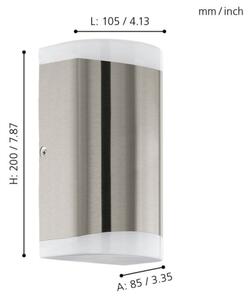 Eglo 75543 - LED Vonkajšie nástenné svietidlo CARPINERA 2xGU10/4,6W/230V IP44
