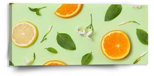 Sablio Obraz Citrus a kvet - 110x50 cm