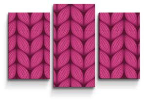 Sablio Obraz - 3-dílný Pletenie vo fuksiovej farbe - 75x50 cm