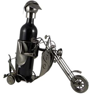 Dekoračný stojan na fľašu motorkár 34cm