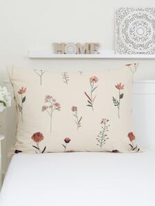 Flanelová obliečka na vankúš 70 x 90 cm - Vlčie maky béžové