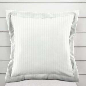 Biante Damašková obliečka na vankúš s lemom Atlas Grádl DM-015 Biela - pásiky 8 mm 30 x 50 cm