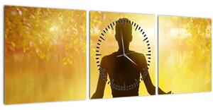 Obraz - Meditácia (s hodinami) (90x30 cm)