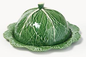 Ručne vyrobený servírovací tanier's pokrievkou Cabbage