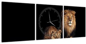 Obraz - Lev a levice (s hodinami) (90x30 cm)
