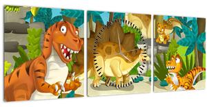Obraz - Dinosauria (s hodinami) (90x30 cm)
