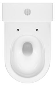 Cersanit Remo Oval, oválne kompaktné wc s WC sedadlom, vírivé splachovanie, biela lesklá, K3030-001