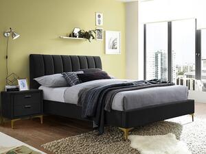 Čalúnená posteľ MIRAGE VELVET 160 x 200 cm farba čierna/ zlatá