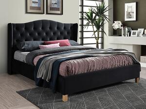 Čalúnená posteľ ASPEN VELVET 160 x 200 cm farba čierna/dub