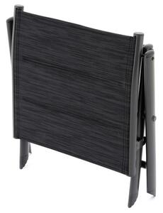 Garthen 70841 Sklopná hliníková stolička - čierna, tmavosivý rám