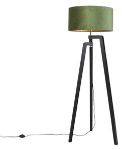 Statív stojací čierny so zeleným tienidlom a zlatom 50 cm - Puros