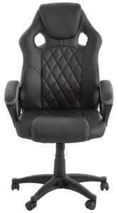 HERNÁ STOLIČKA, kožený vzhľad, čierna Xora - Kancelárske stoličky