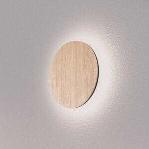 Orios LED nástenné svietidlo, drevo, Ø 20 cm, nepriamy rozvod