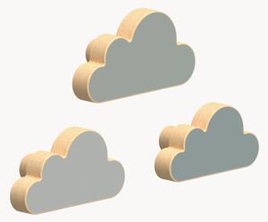 Ručne vyrobené nástenné vešiaky z bukového dreva Cloud, 3 ks