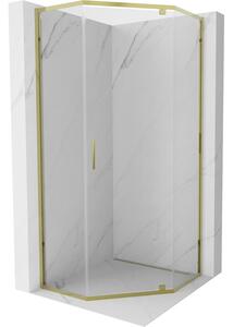 Mexen Exo-R päťhranná sprchová kabína 90 x 90 cm, transparentná, zlatá - 812-090-090-50-00