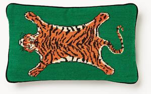 Ručne vyrobený vlnený dekoračný vankúš Tiger