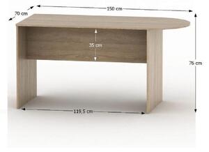 Tempo Kondela Zasadací stôl s oblúkom Tempo Asistent New 22, dub sonoma, 150 cm