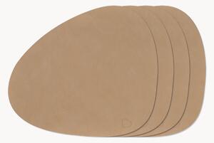 Asymetrické kožené prestierania Curve, 4 ks