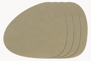 Asymetrické kožené prestierania Curve, 4 ks