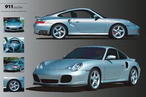 Plagát, Obraz - Porsche 911 Turbo