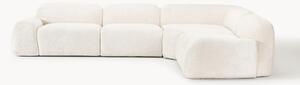 Modulárna rohová pohovka z plyšového buklé Wolke (4-miestna)