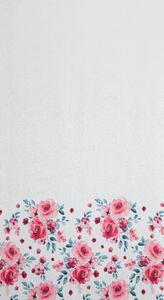 Dekoračná záclona s krúžkami - Carla, maľované ruže 140 x 250 cm