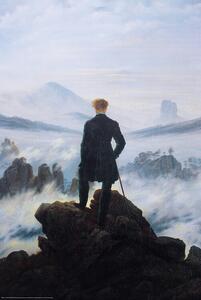 Plagát, Obraz - Wanderer Above the Sea Fog, Caspar David Friedrich