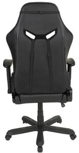 HERNÁ STOLIČKA, kožený vzhľad, mikrovlákno, čierna Xora - Kancelárske stoličky