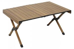 SUPPLIES VERA kempingový, cateringový stôl 90 cm, drevo-hliník v hnedej farbe