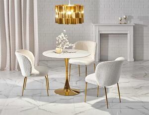Halmar CASEMIRO stôl doska - biely mramor, noha - zlatá