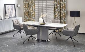 Halmar DANCAN rozkladací stôl, biely mramor/šedý/svetlo šedý/čierny